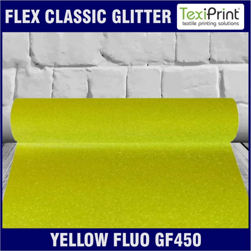 FLEX GLITTER TERMO ADESIVO GIALLO FLUO