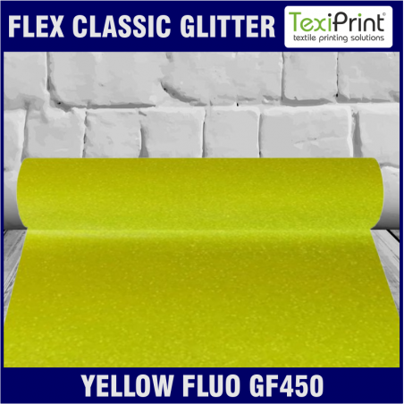 FLEX GLITTER TERMO ADESIVO GIALLO FLUO